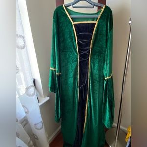 NWT!  Renaissance Faire dress!  Green & black crushed velvet princess dress
